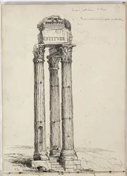 Tempel des Vespasian, genannt der Tempel des Jupiter Tonans, Römisches Forum, ca. 1831